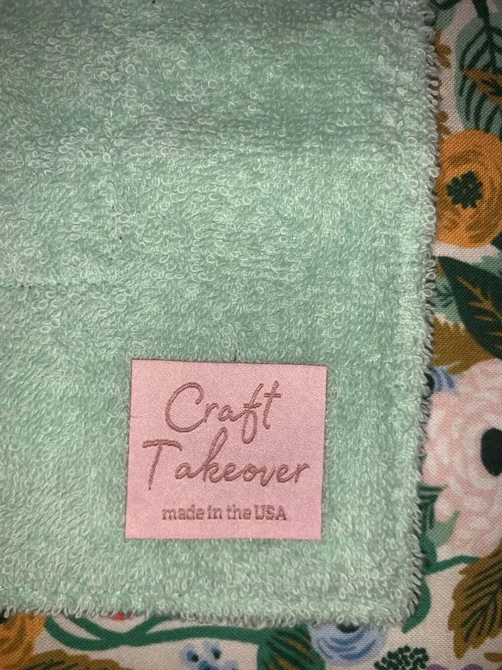 Craft Takeover Dish Drying Cloth Floral‎ Handmade USA Kitchen 18